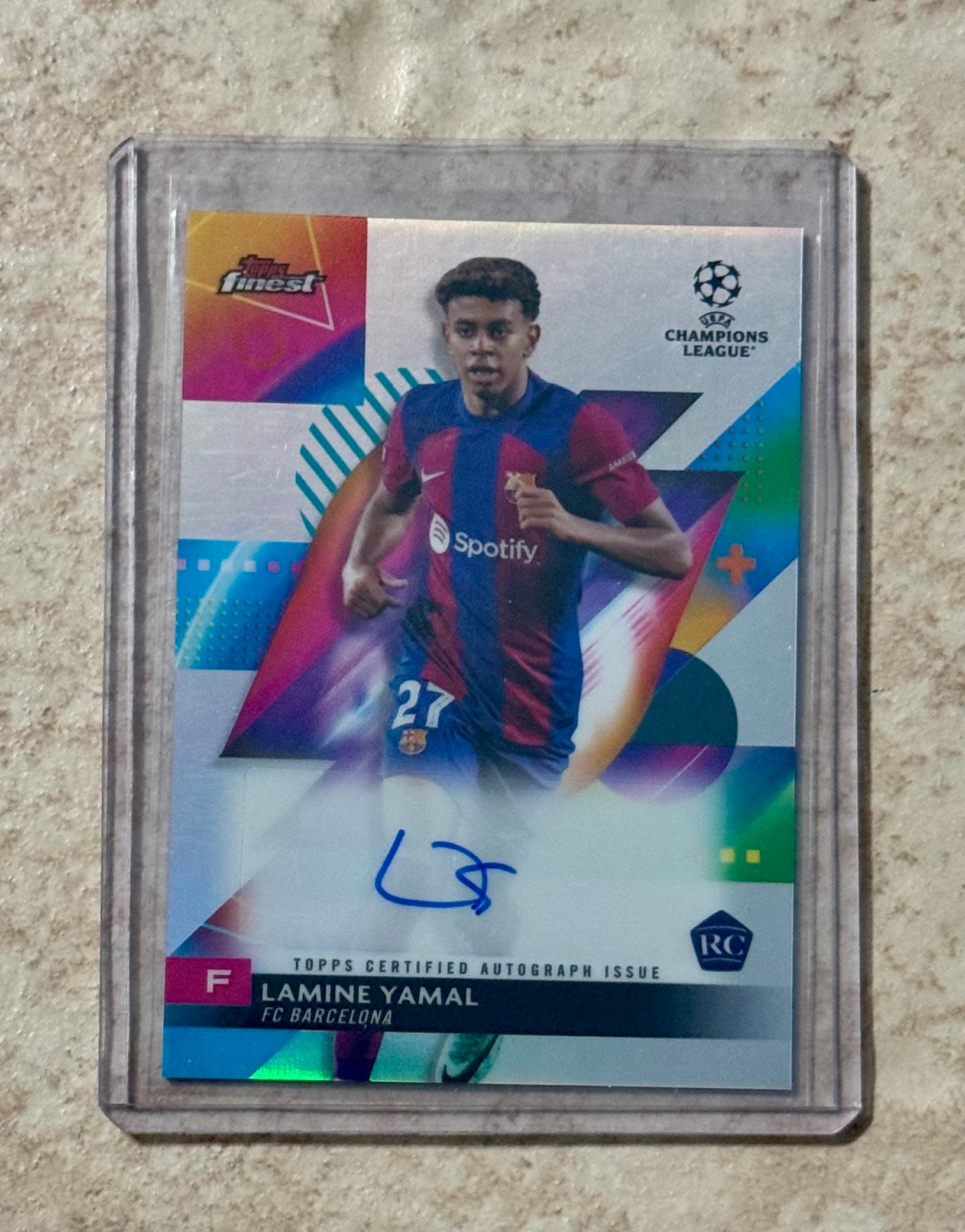 2023-24 Topps Finest Uefa Lamine Yamal RC Rookie Auto #A-LY