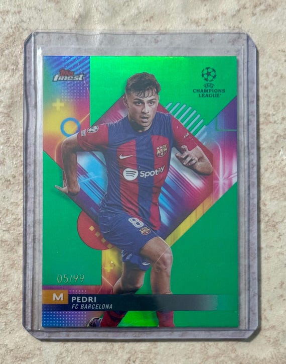 PEDRI 2020 TOPPS FINEST UEFA CHAMPIONS LEAGUE #36 ROOKIE RC