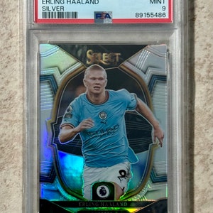 2022 Panini Select Premier League Terrace Prata Prizm Erling Haaland PSA 9 Mint