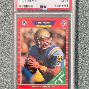 1989 Pro Set Troy Aikman Rookie Karte #490 PSA 9 Mint Dallas Cowboys
