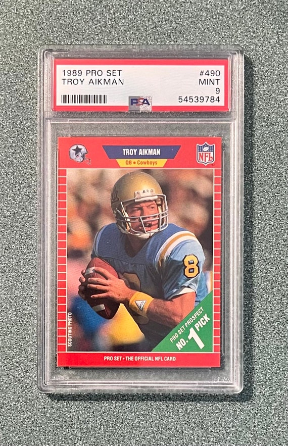 1989 Pro Set Troy Aikman Rookie Card RC #490 PSA 9 Mint