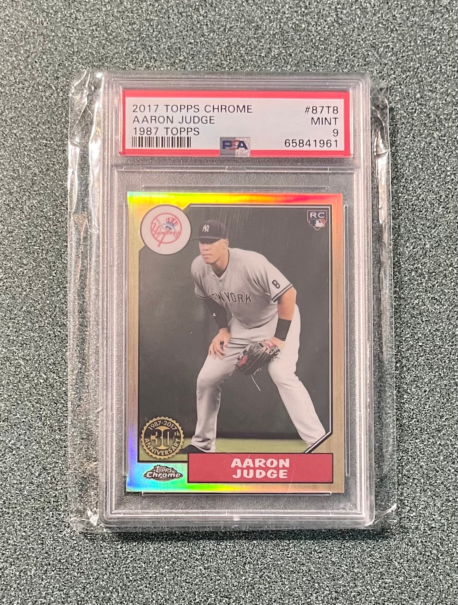 2017 Topps Chrome 1987 Topps 87T8 Aaron Judge RC PSA 9 Mint Rookie Card