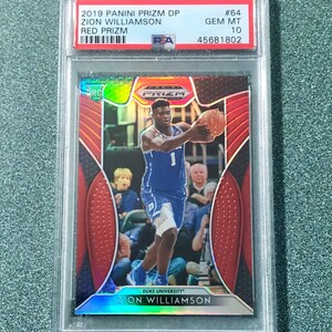 Zion Williamson Panini Prizm PSA 10 Gem Mint Red Prizm Rookie Karte    Feuerrot !!!!