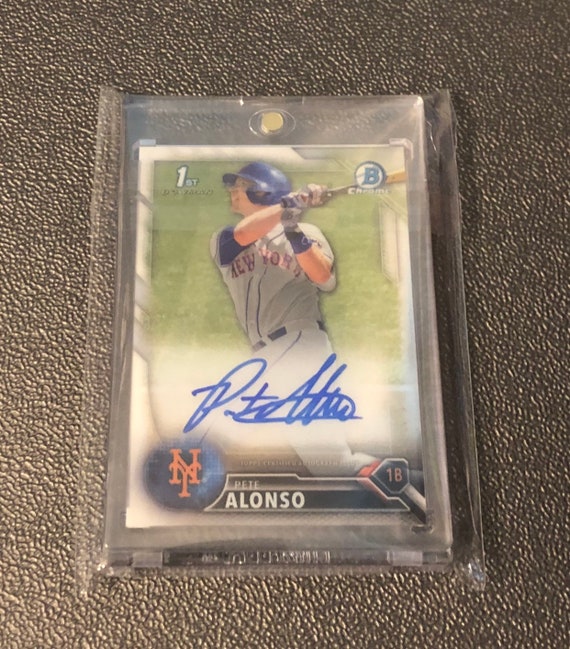 Bowman 1st Chrome Pete Alonso Certified Autographed Rookie Card - RED HOT  !!!!!!!