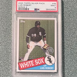 Pacote Silver Topps 2020 #48 Luis Robert RC PSA Cartão de Calouro do Chicago White Sox 9 Mint