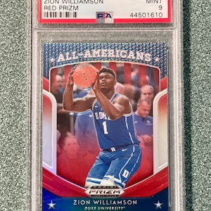 Zion Williamson Prizm Rosso All Americans RC 2019 Panini Prizm PSA 9 Menta