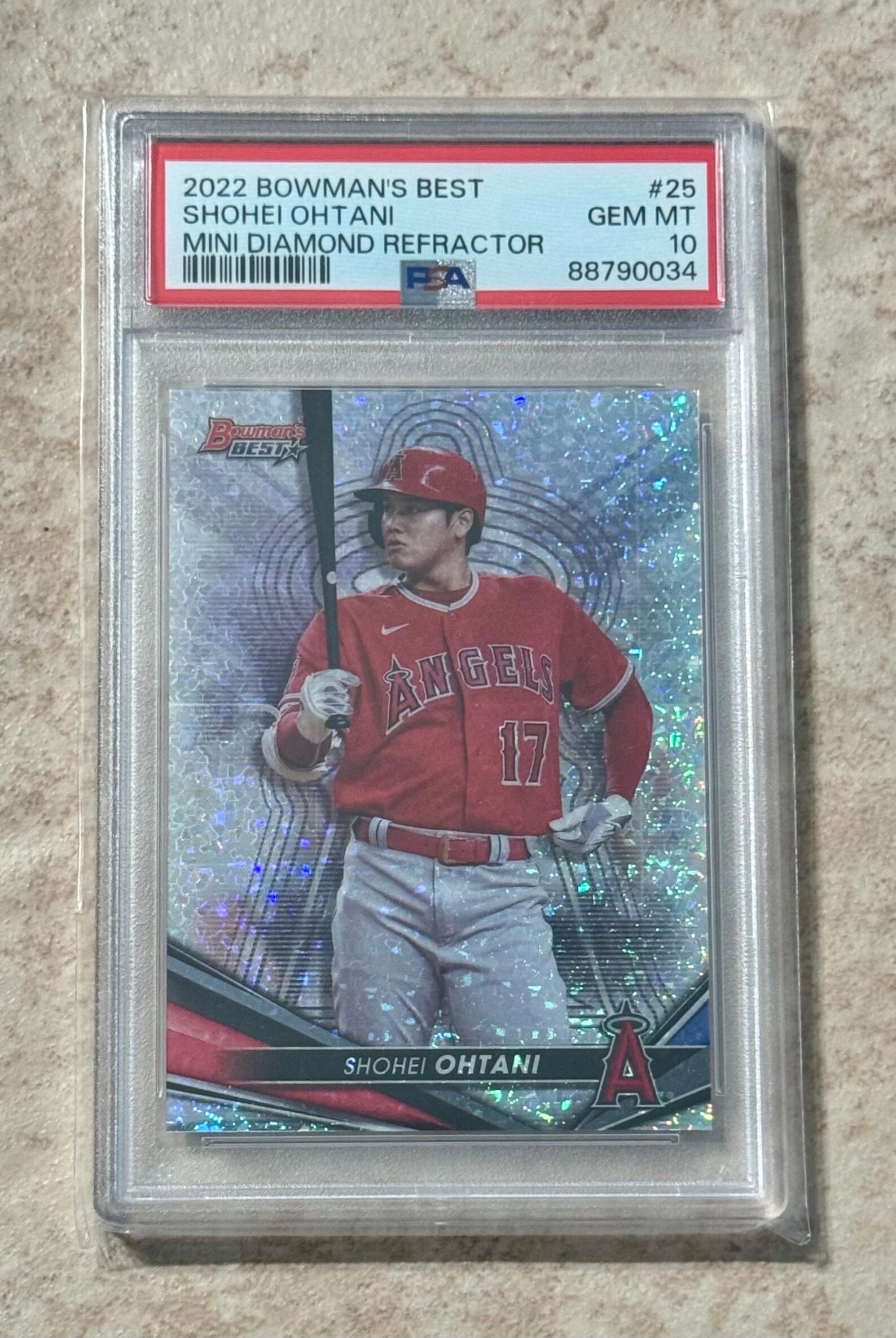 Shohei Ohtani 2022 Bowmans Best 25 Mini Diamond Refractor d/299 PSA 10