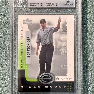 2001 Upper Deck E-Card Tiger Woods RC Rookie BGS 9 Mint