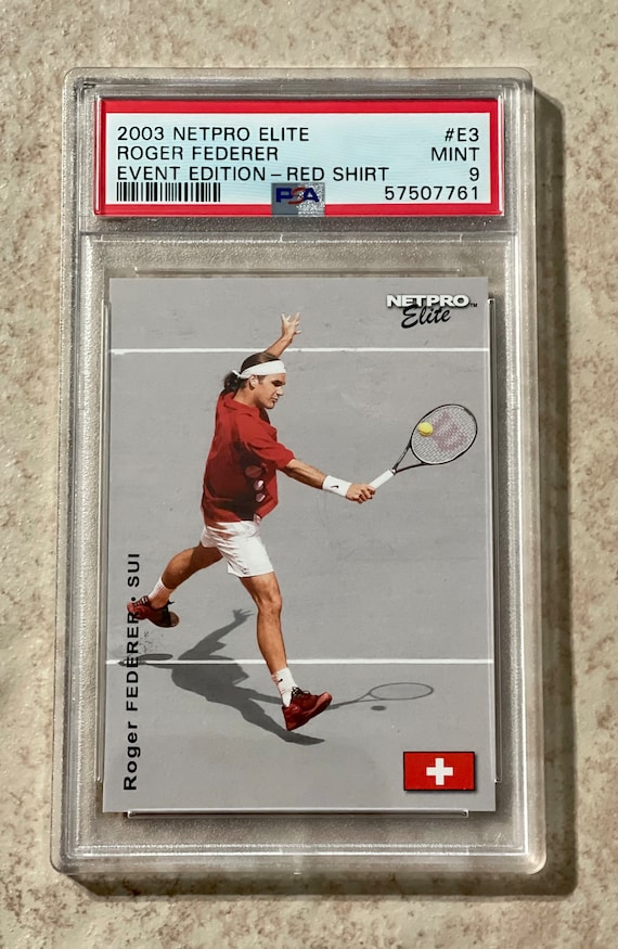 Maillot rouge Netpro Elite Roger Federer PSA 9 menthe Event Edition 2003 recrue Etsy France