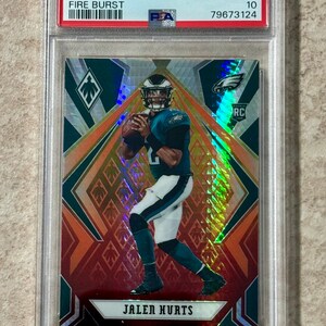 Jalen Hurts 2020 Panini Phoenix Fire Burst Rookie Karte #114 PSA 10 Gem Mint Philadelphia Eagles