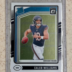 Calouro Caleb Williams, classificado como Panini Donruss Optic 2024, cartão de calouro nº 201, RC Chicago Bears