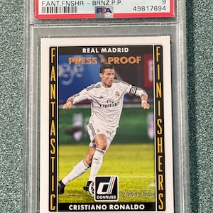 Cristiano Ronaldo 2015 Donruss Fantastische Finisher Press Proof Bronze #4 PSA 9 Mint
