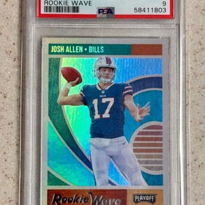 Josh Allen 2018 Panini Playoff Rookie Wave Karte #4 PSA 9 Mint Buffalo Bills