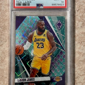 Lebron James 2023 Panini Phoenix #211 Teal Lazer PSA 10 Gem Mint Los Angeles Lakers