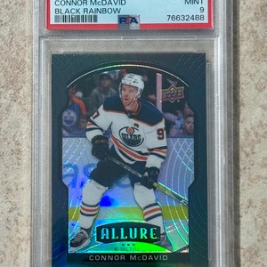 2020-21 Oberdeck Allure Schwarzer Regenbogen Connor McDavid #50 PSA 9 Mint Refraktor