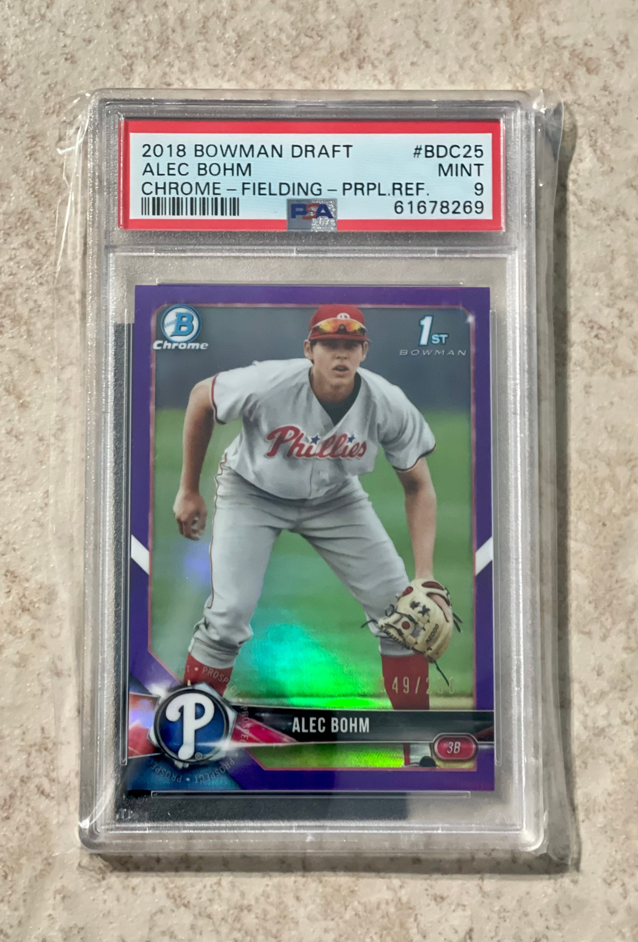 2018 Bowman Alec Bohm RC Auto Purple