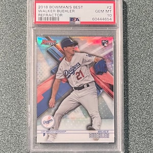Walker Buehler 2018 Bowman’s Best Refractor Rookie Card RC PSA 10 Gem Mint