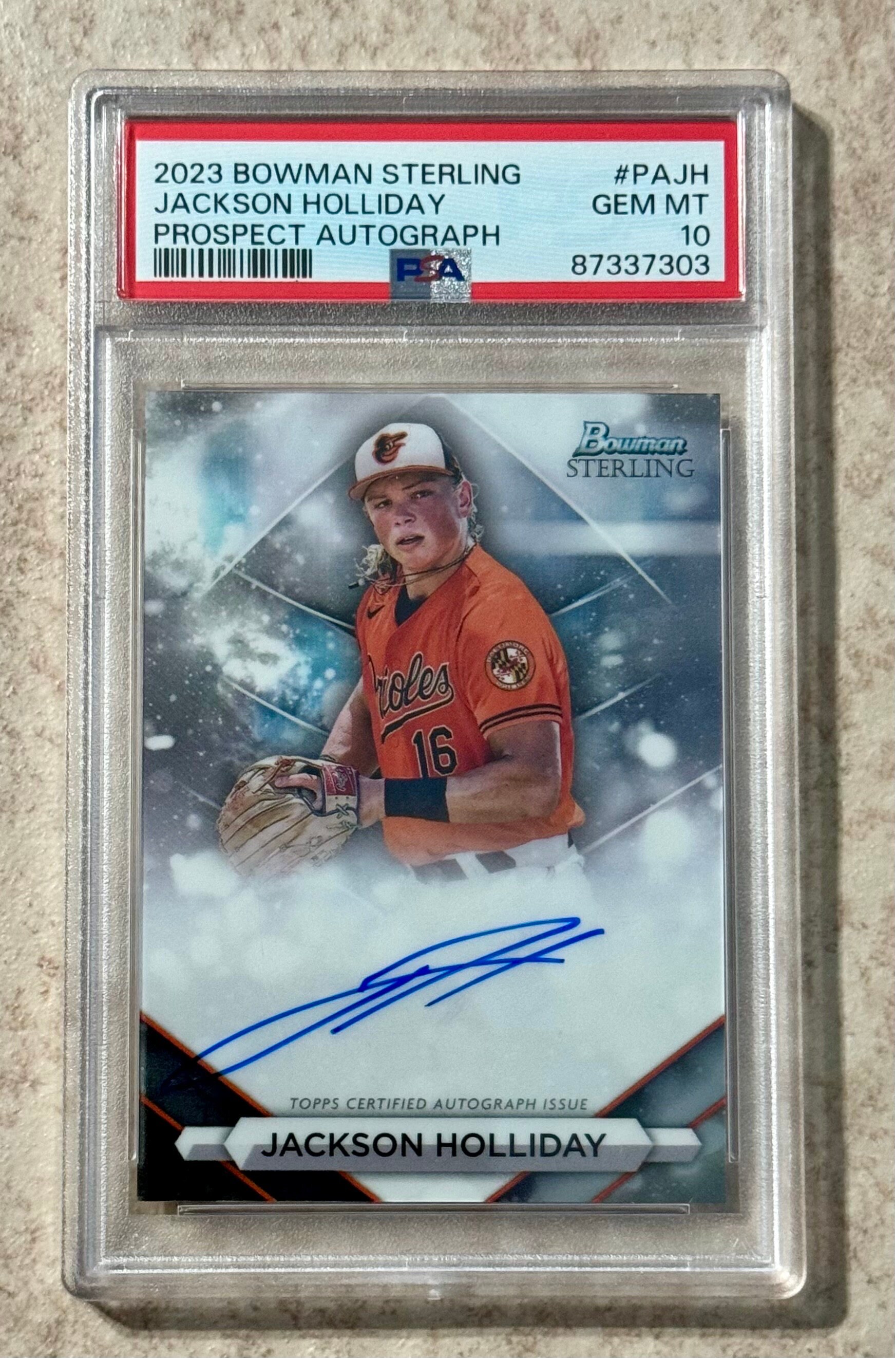 Jackson Holliday 2023 Bowman Sterling Rookie Auto RC #pa-jh PSA 10 