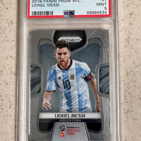 2018 Panini Prizm World Cup Soccer #1 Lionel Messi Argentina PSA 9 Mint