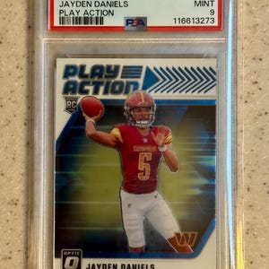 2024 Panini Donruss Optic Play Action #1 Jayden DANIELS Rookie RC PSA 9 Washington Commanders