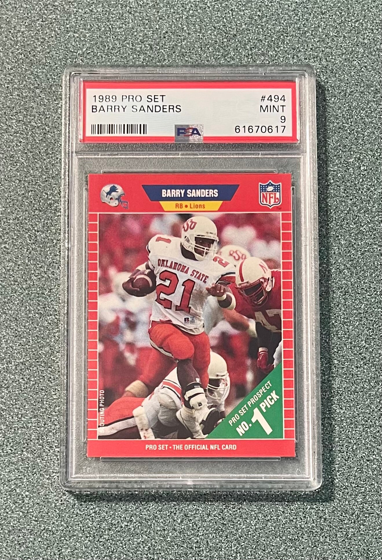 Barry Sanders Panini Prizm 19 サインカード 燃え上がり /30