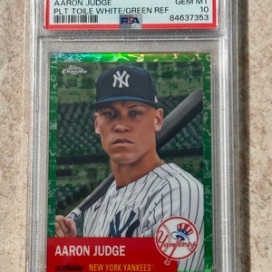 2022 Topps Aron Judge Chrom Platinum Toile Weiß Grün #d/99 #200 PSA 10 Gem Mint New York Yankees