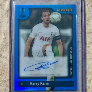 2021-22 Topps UEFA Merlin Harry Kane #A-HK Auto Blue 9/75 England