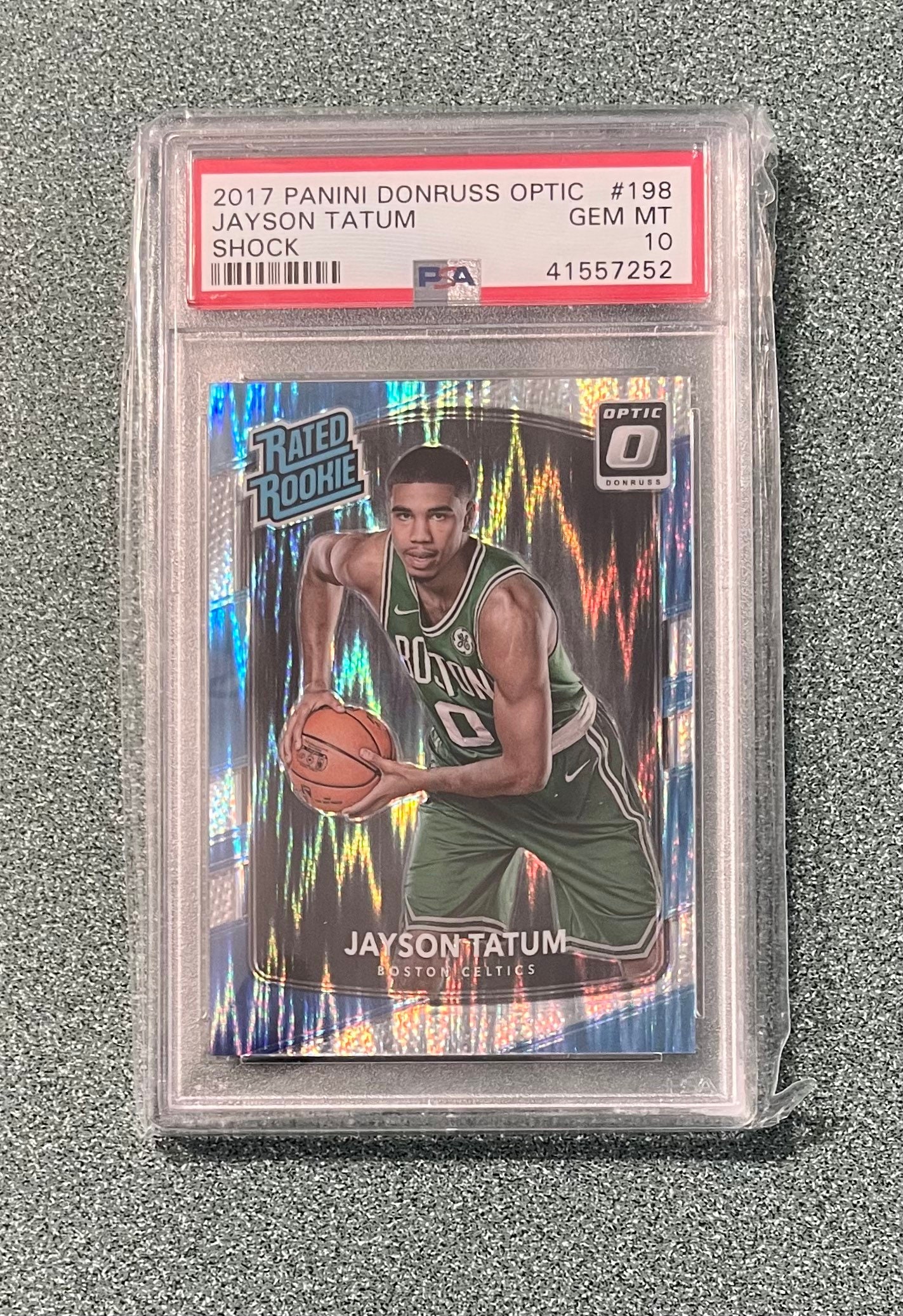 2017 Panini Optic Shock Jayson Tatum PSA 10 GEM Mint Rookie Card!!!