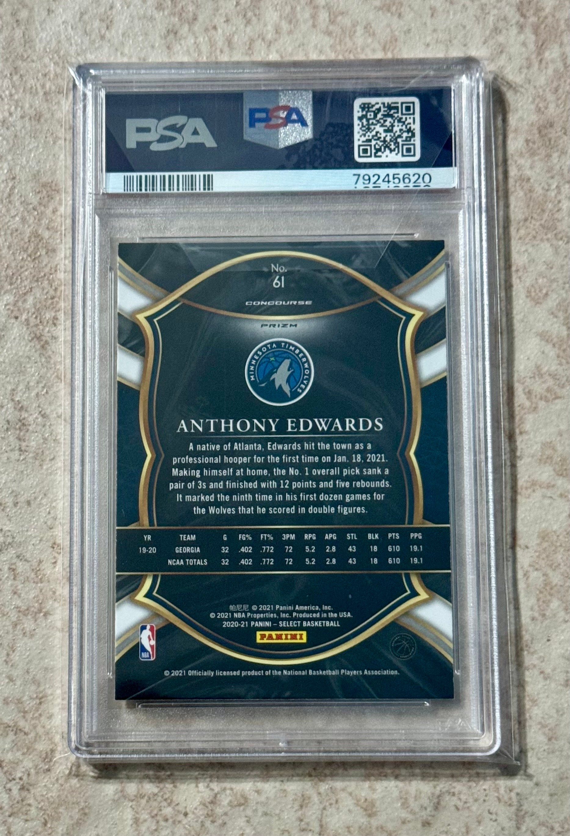 2020 Panini Select Concourse Silver Prizm Anthony Edwards