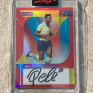 2022 Leaf Vivid Fussball Rot #BA-P2 Pele AUTO 6/6 Brasilien - Selten