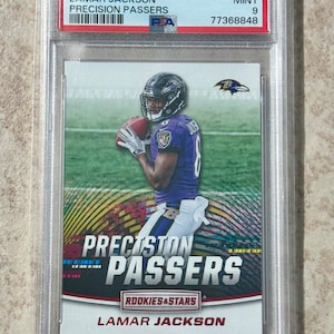 2018 Panini ROOKIES & STARS Lamar Jackson Rookie Precision Passer PSA 9 Mint Baltimore Ravens