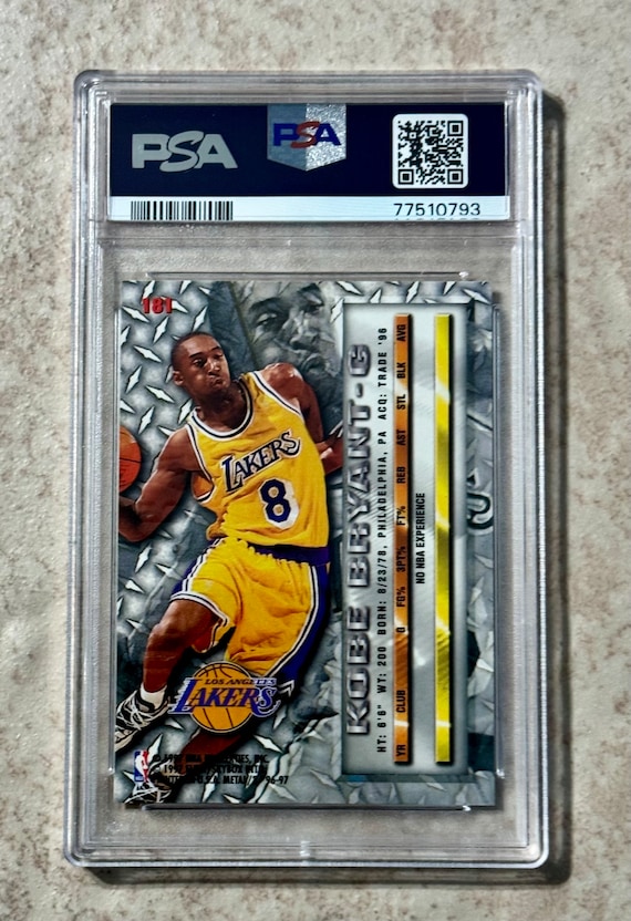 1996-97 Skybox Z-Force Kobe Bryant Rookie RC Card #142 PSA 8
