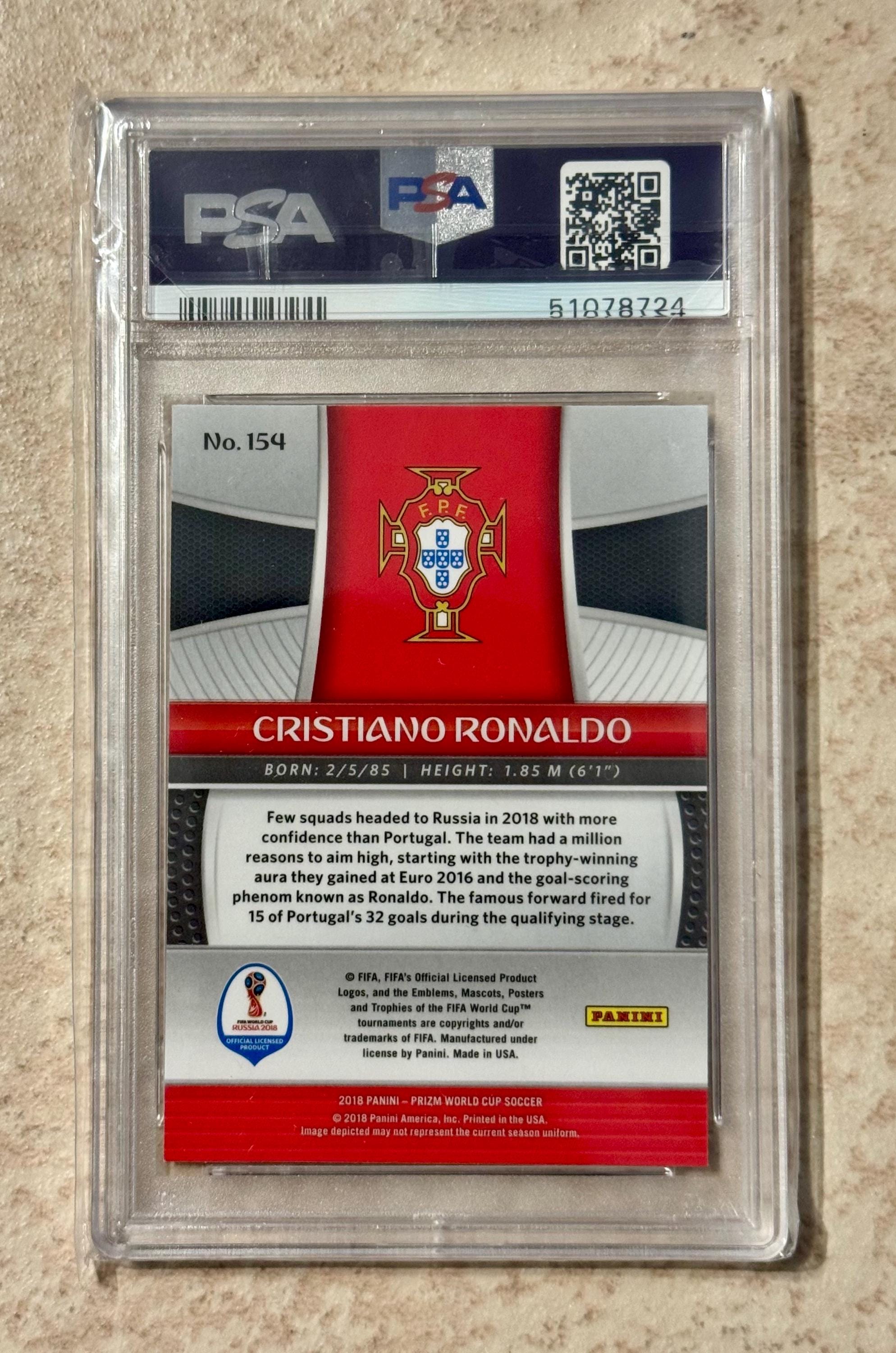 2018 Panini Prizm World Cup Cristiano Ronaldo #154 PSA 10