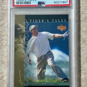 2001 Upper Deck Tiger&#39;s Tales Tiger Woods #TT29 PSA 8 Rookie RC