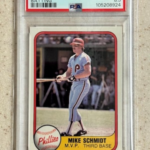 1981 Fleer Batting #5 Mike Schmidt HOF PSA 8.5 Philadelphia Phillies