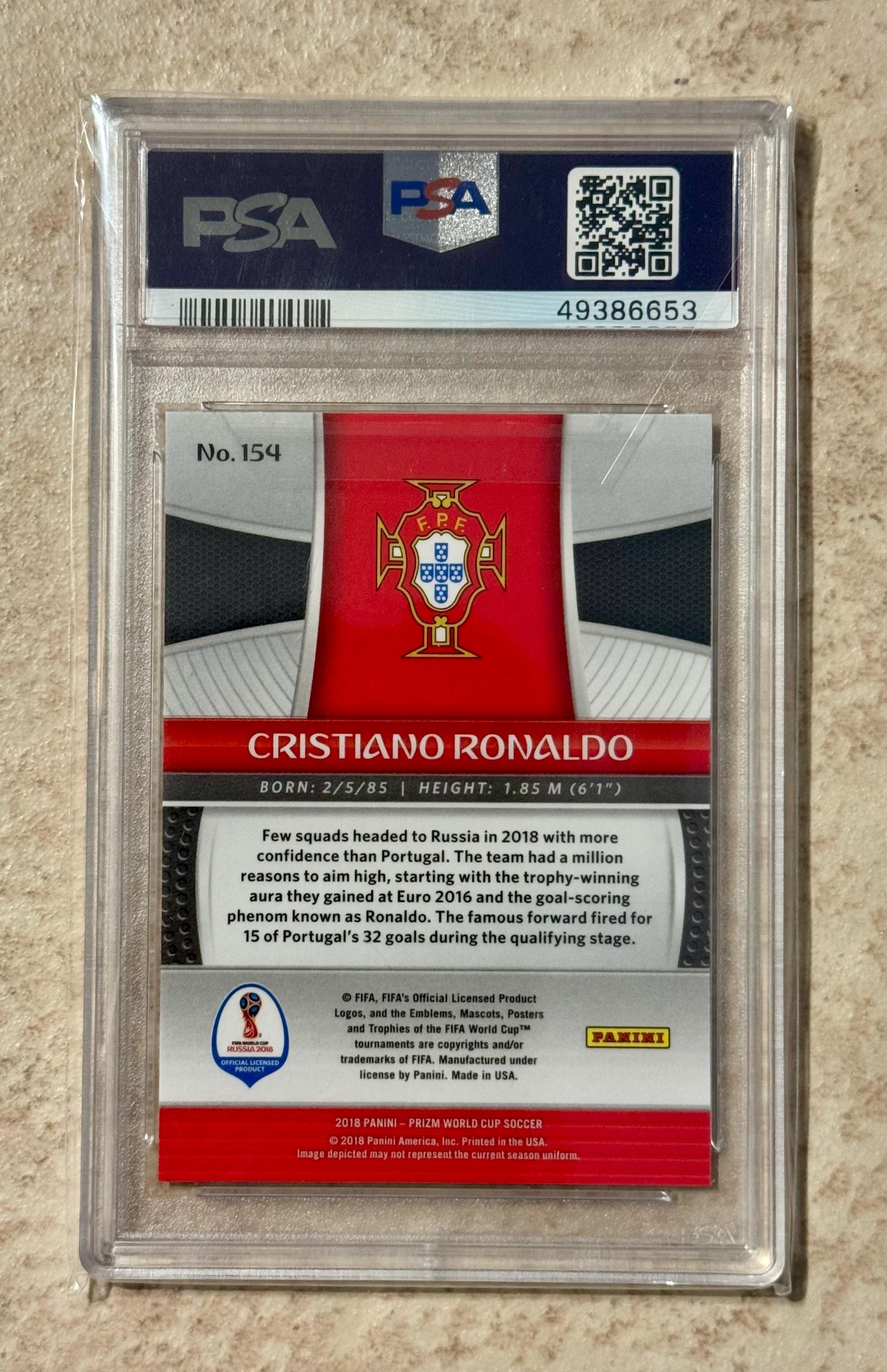 その他 2018 PANINI CRISTIANO RONALDO PSA10 2018 Panini Prizm World Cup Cristiano Ronaldo #154 PSA 10