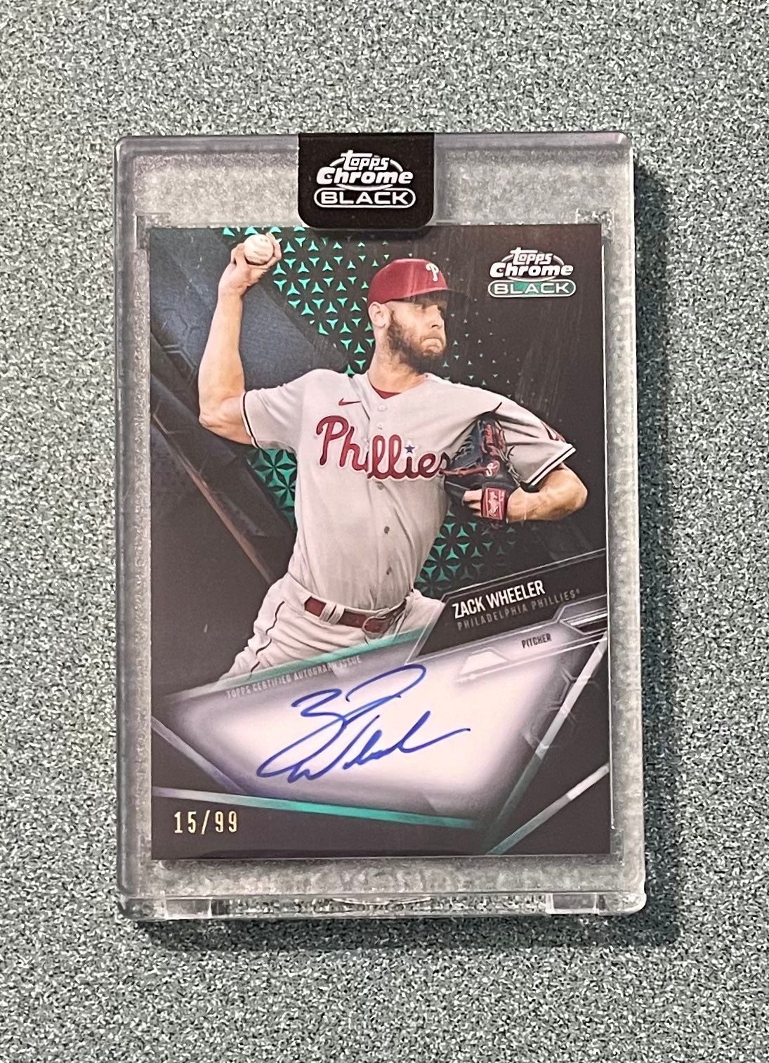 2021 Topps Chrome Black Zack Wheeler Green Refractor Auto 