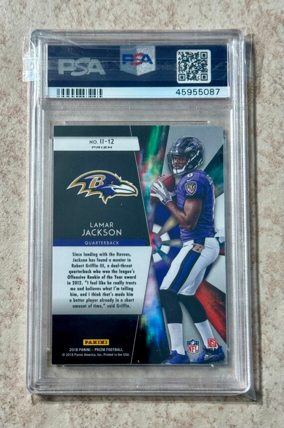 Lamar Jackson 2018 Prizm Instant Impact II-12 Rookie RC PSA Mint