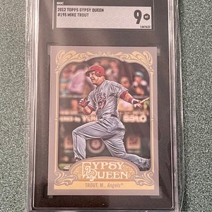 Tarjeta de segundo año 2012 Gypsy Queen Mike Trout SGC 9 Mint #195 con bajo pop