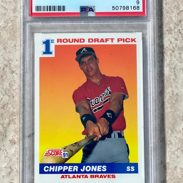 1991 Score Chipper Jones RC PSA 9 Mint #671 Rookie Card Atlanta Brave’s Phenom Third Baseman