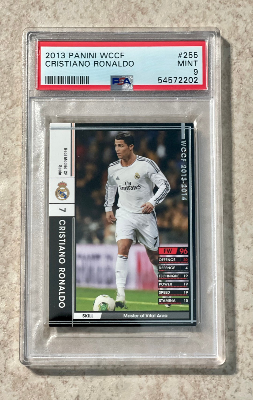 Cristiano Ronaldo 2013 Panini WCCF #255 Real Madrid PSA 9