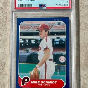 1986 Fleer #450 Mike Schmidt Philadelphia Phillies PSA 9 Mint