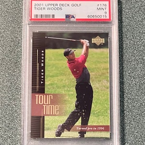 2001 Upper Deck Golf #176 Tiger Woods RC Rookie PSA 9 Mint