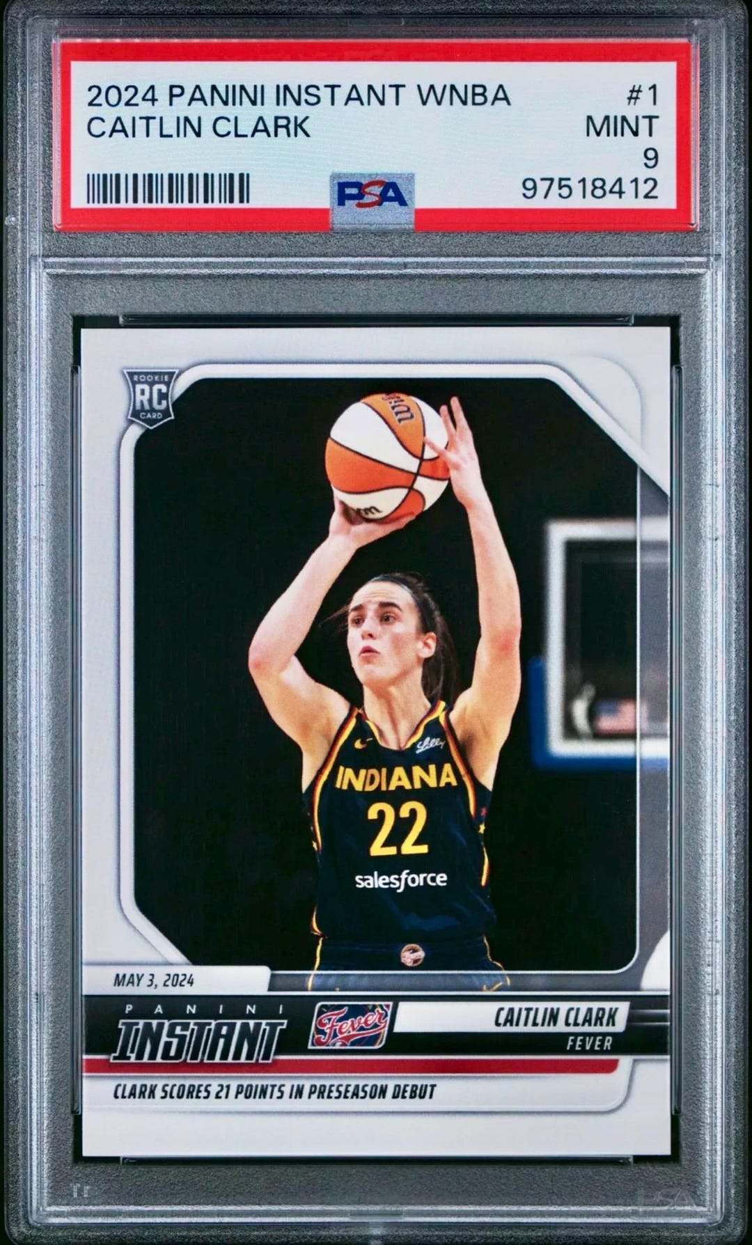 2024 Panini Instant #10 Caitlin Clark Rookie Card - WNBA Debut, Indiana Fever, Near Mint
