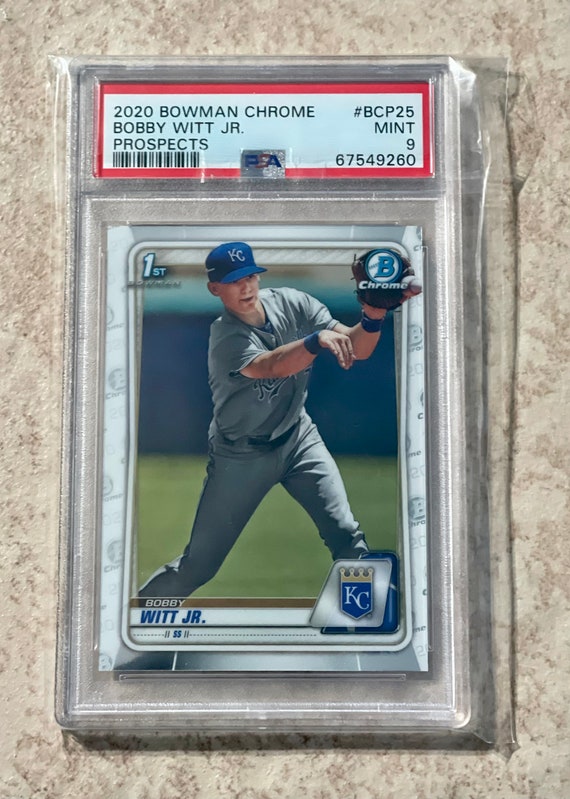 PSA 9 Bobby Witt JR. 1st 2020 Bowman Chrome Prospects Rookie Card 
