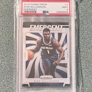 2019/20 Panini Prizm Zion Williamson Emergent PELICANS #7 PSA 9 Mint Red Hot!!!!