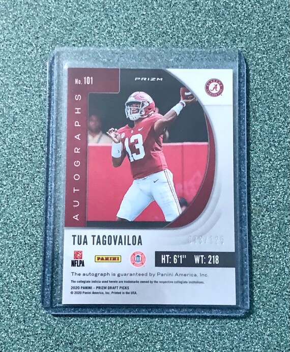 2020 Panini Prizm Miami Dolphins Tua Tagovailoa Orange Rookie Card Auto  /125 