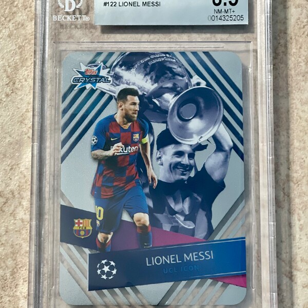 Lionel Messi 2018 Topps Crystal UEFA Champions League #122 Barcelona BGS 8.5