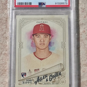 Cartão de calouro/RC Topps Allen e Ginter Shohei Ohtani 2018 nº 100 - Cartão de calouro PSA 10 Gem Mint do Los Angeles Angels