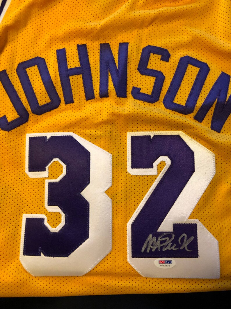 magic johnson autographed jersey